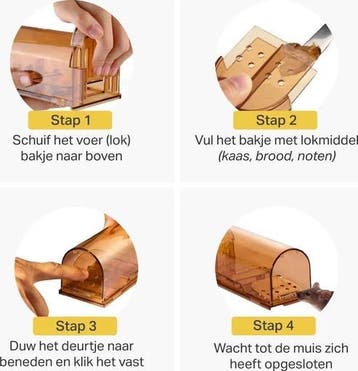 2-Pack Diervriendelijke muizenval voor binnen & buiten