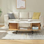 Salontafel Tvedestrand 120x55x40 cm marmer wit en naturel [e, Huis en Inrichting, Tafels | Salontafels, Verzenden, Nieuw