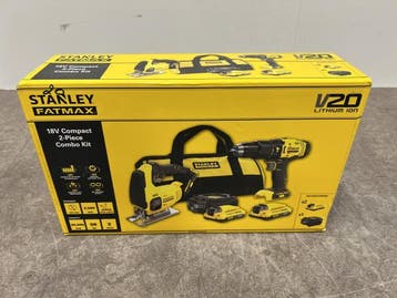 Veiling - Stanley accu klopboormachine en decoupeerzaag set, Nieuw