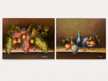 Duitse school (XX) - Two decorative still lifes with fruit