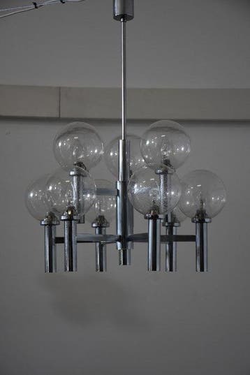 Sölken - Lamp - Metaal, Verchroomd, Glas - Sölken 60s, Antiek en Kunst