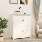 vidaXL Dressoir 83x41,5x100 cm massief grenenhout wit, Huis en Inrichting, Kasten | Dressoirs, Verzenden, Nieuw, 50 tot 100 cm