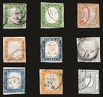 Italiaanse oude staten - Sardinië - IV-emissie, 9 postzegels, Gestempeld