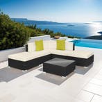 Rotanlounge met aluminium frame Paris - zwart, Verzenden, Nieuw