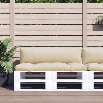 vidaXL Palletkussens 2 st stof beige, Verzenden, Nieuw, Beige