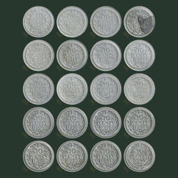 Nederland. Wilhelmina. 10 Cents 1897 t/m 1944 EP (20