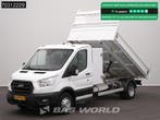 Ford Transit 170pk Kipper met Kist 3,5t Trekhaak Dubbellucht, Stof, Gebruikt, Euro 6, Wit