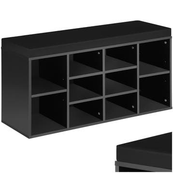 Schoenenkast met zitkussen 103,5x48x30cm - zwart, Huis en Inrichting, Kasten | Schoenenkasten, Verzenden, Nieuw