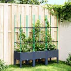 vidaXL Plantenbak met latwerk 120x40x142,5 cm polypropeen, Verzenden, Nieuw, Kunststof