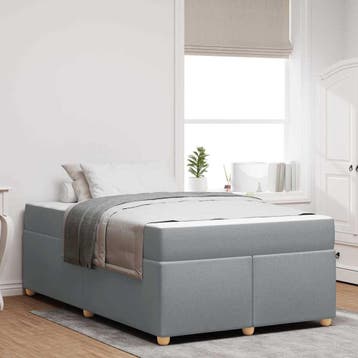 vidaXL Bedframe met matras Lichtgrijs 120 x 190 cm Stof, Huis en Inrichting, Slaapkamer | Bedden, Verzenden, Nieuw, Stof