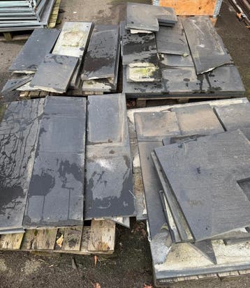 ±35 meter basalt vijverrand 30x3 cm complete partij, Ophalen, Gebruikt, Overige typen