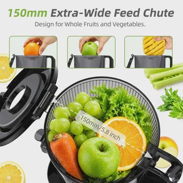 BioloMix 3-in-1 Slow Juicer: Sap, Sorbet & Notenmelk - 150mm, Verzenden, Nieuw