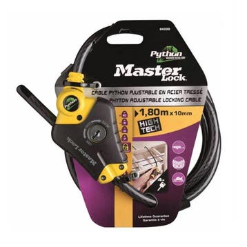 Master Lock Python Anti Diefstal kabel met slot, 1.8 mtr, Verzenden, Nieuw
