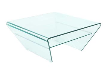 Moderne glazen salontafel FANTOME 70cm trapeziumvormig met, Ophalen of Verzenden, Nieuw