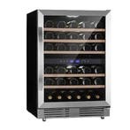 Wijnkoelkast inbouw wijnkoeler dubbel zone Vinovilla 50 RVS, 85 tot 120 cm, Zonder vriesvak, 100 tot 150 liter, Nieuw