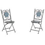 LIVSK Set van 2 Inklapbare Tuinstoelen met Mozaïekpatroon -, Tuin en Terras, Verzenden, Nieuw