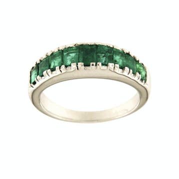 Ring - 18 karaat Witgoud - 1.60ct. tw. Smaragd, Nieuw