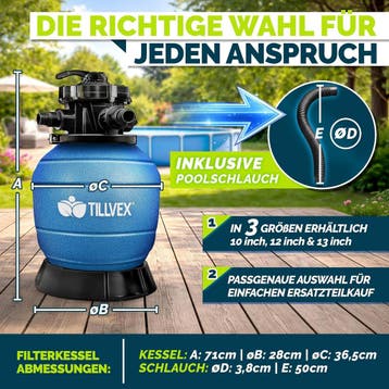 Zandfilterpomp - Zandfilter voor zwembad - Tot 50000L - Blau, Verzenden, Zo goed als nieuw