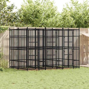 vidaXL Hondenkennel 7,37 m² staal, Dieren en Toebehoren, Verzenden, Nieuw