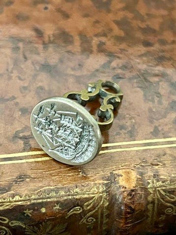 Heraldiek zilverachtig metaal Cachet Maritime - 2.8 cm