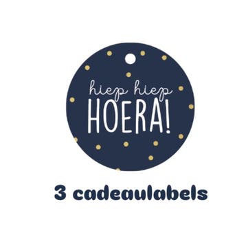 3x Cadeaulabel - hiep hiep hoera - naam kaartje - bloemen..., Ophalen of Verzenden, Nieuw
