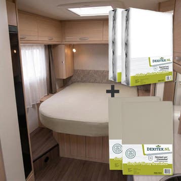 Textielpakket Queensbed/Eilandbed - 2 moltons en 2 jersey, Verzenden, Nieuw, Wit