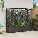 vidaXL Verhoogd Bed met Trellis en Dak Bruin 204 x 40 x 141, Verzenden, Nieuw, Minder dan 60 cm, 60 cm of meer