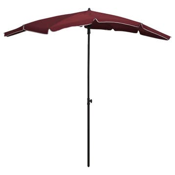 vidaXL Parasol met paal 200x130 cm bordeauxrood, Verzenden, Nieuw, 2 tot 3 meter