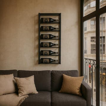 Wijnrek | 6 flessen | Wandmontage  | Rek voor muur | Staal, Huis en Inrichting, Woonaccessoires | Wijnrekken, Verzenden, Nieuw