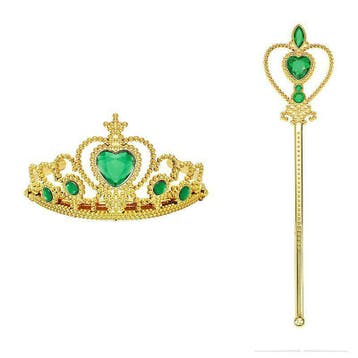 Kroon en staf - Goud met groen, Sieraden, Tassen en Uiterlijk, Kindersieraden, Ophalen of Verzenden, Nieuw