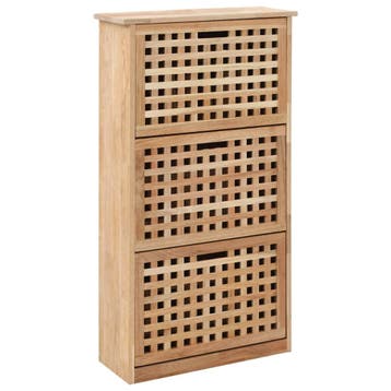 vidaXL Schoenenkast 55x20x104 cm massief walnotenhout, Verzenden, Nieuw