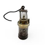 Olielamp - Oude mijnlamp - Metaal, Glas