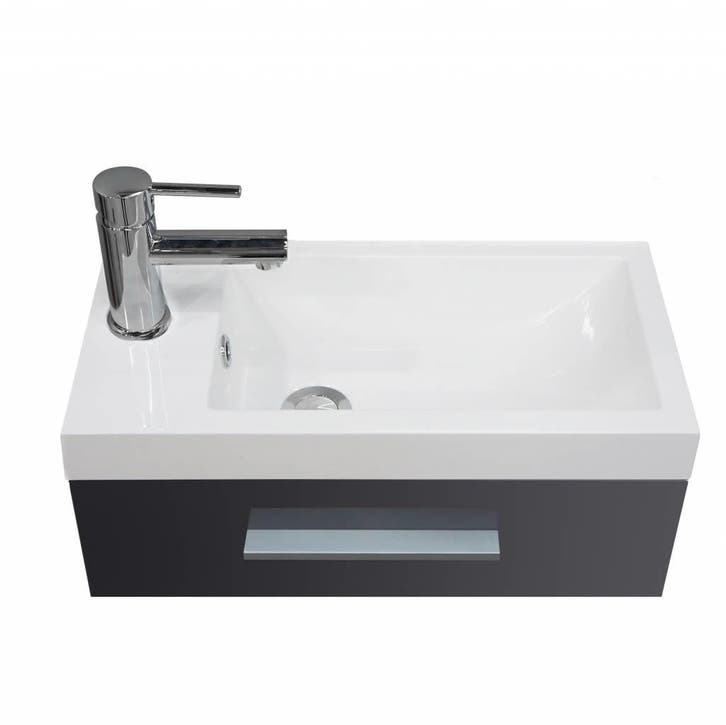 Emma Fonteinkastje 50 Cm Links Of Rechts Hoogglans Grijs, Huis en Inrichting, Badkamer | Badkamermeubels, Ophalen of Verzenden