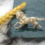 Gouden broche van een paard, Ophalen of Verzenden, Gebruikt, Overige kleuren, Goud