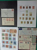 Australië - 11 pagina’s met overprints, omslagen, porto’s, Gestempeld