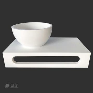 Fonteinset Solid Surface mat wit waskom met planchet, Verzenden, Nieuw
