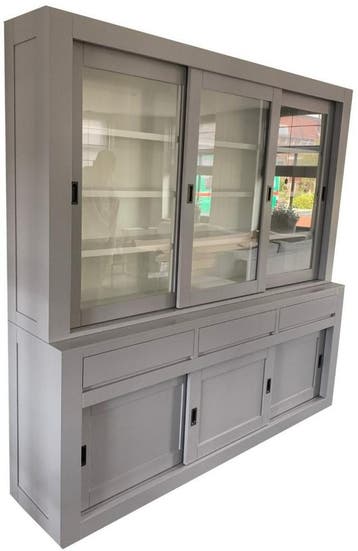 Buffetkast platinagrijs Enschede soft close 220cm, Ophalen of Verzenden, Nieuw