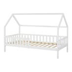 Kinderbed Ydre huisbed met bedbodem 90x200 cm wit [en.casa], Verzenden, Nieuw