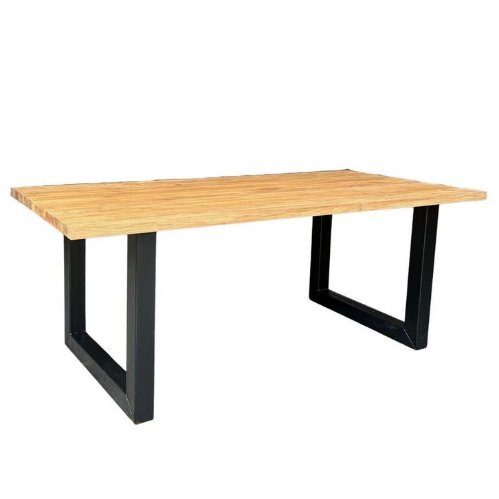 Robuuste teakhouten tafel - kies uit 11 unieke poten!, Huis en Inrichting, Tafels | Eettafels, 50 tot 100 cm, 200 cm of meer, Rechthoekig