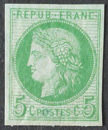 Frankrijk 1872 - Cérès niet getand, Derde Republiek, 5 c., Gestempeld