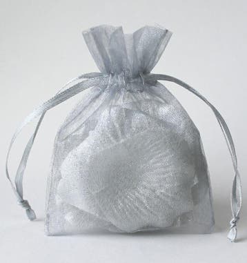 c.a. 50 x organza zakjes 9 x 12cm  grijs, Ophalen of Verzenden, Nieuw