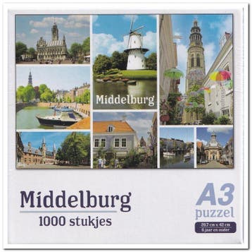 Middelburg, de leukste legpuzzel ter wereld - 1000 Stukjes, Hobby en Vrije tijd, Verzenden, 500 t/m 1500 stukjes, Nieuw, Legpuzzel