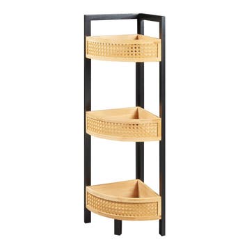 Hoekkast Tervola met 3 planken 80x23x31,5 cm zwart naturel e, Verzenden, Nieuw