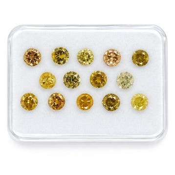 Zonder minimumprijs - 14 pcs Diamant (Kleurbehandeld) - 0.90, Nieuw