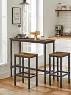 Industriële Bartafel – Houtlook en Staal, 120×60 cm Vintage, Verzenden, Nieuw