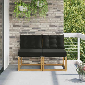 vidaXL 2 st Buiten Midden Sofa Massief acaciahout en, Verzenden, Nieuw, 2 zitplaatsen