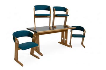 Skovby Møbelfabrik eethoek met vier stoelen, Ophalen of Verzenden, Nieuw