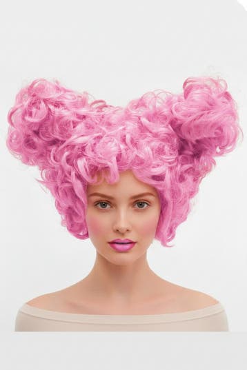 Luxe Suikerspin Pruik Roze Staarten met Gratis 2x Haarnetje, Kleding | Dames, Ophalen of Verzenden, Nieuw, Carnaval