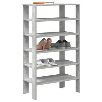 vidaXL Schoenenrek 61x32x105 cm bewerkt hout betongrijs, Huis en Inrichting, Kasten | Schoenenrekken, Verzenden, Nieuw