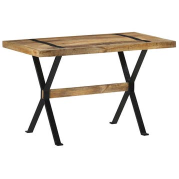 vidaXL Eettafel 120x60x76 cm ruw mangohout, Huis en Inrichting, Verzenden, Nieuw